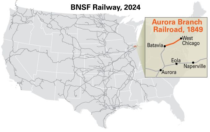Map of the BNSF network today Map of the BNSF network today