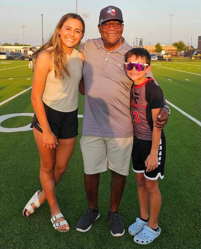 Anthony Johnson with his step-grandchildren Brooklin, left, and Camden Anthony Johnson with his step-grandchildren Brooklin, left, and Camden