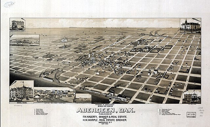 Illustration of Aberdeen, South Dakota in 1883.  Illustration of Aberdeen, South Dakota in 1883.