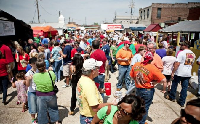 A crowd attends a past Railroad Festival in downtown Amory. A crowd attends a past Railroad Festival in downtown Amory.