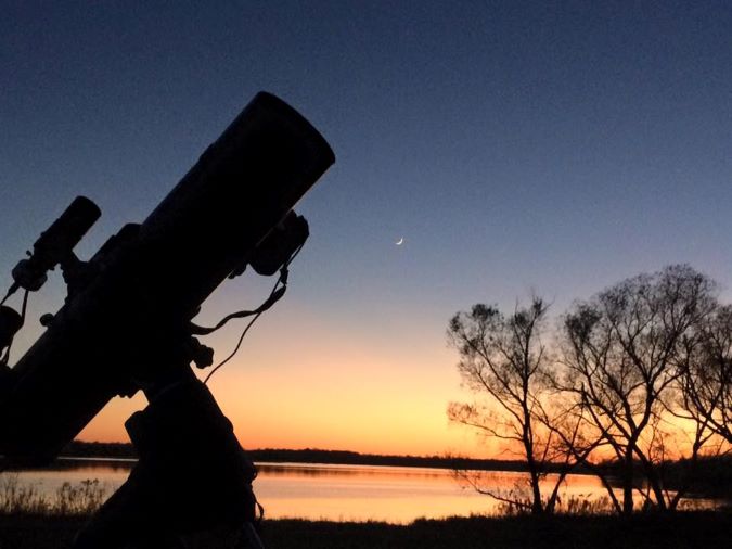 Fortner’s photo of the sunrise at Middle Creek Lake, Colorado, after a night of imaging one of his favorites, the M81 and M82. The mount is an Atlas EQ-G from Orion. The telescope is an 150mm Maksutov-Newtonian from Explore Scientific.  Fortner’s photo of the sunrise at Middle Creek Lake, Colorado, after a night of imaging one of his favorites, the M81 and M82. The mount is an Atlas EQ-G from Orion. The telescope is an 150mm Maksutov-Newtonian from Explore Scientific.