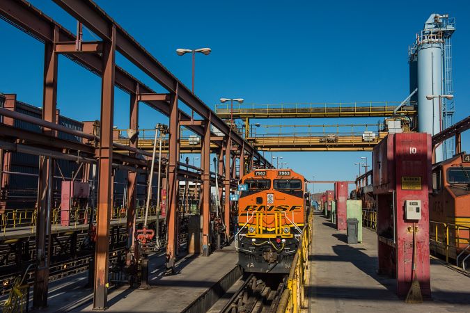 A locomotive on the Barstow fueling track A locomotive on the Barstow fueling track