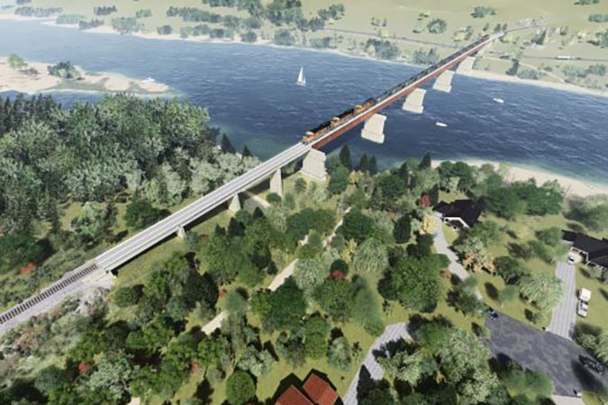 Artist rendition of the planned Bismarck-Mandan bridge  Artist rendition of the planned Bismarck-Mandan bridge