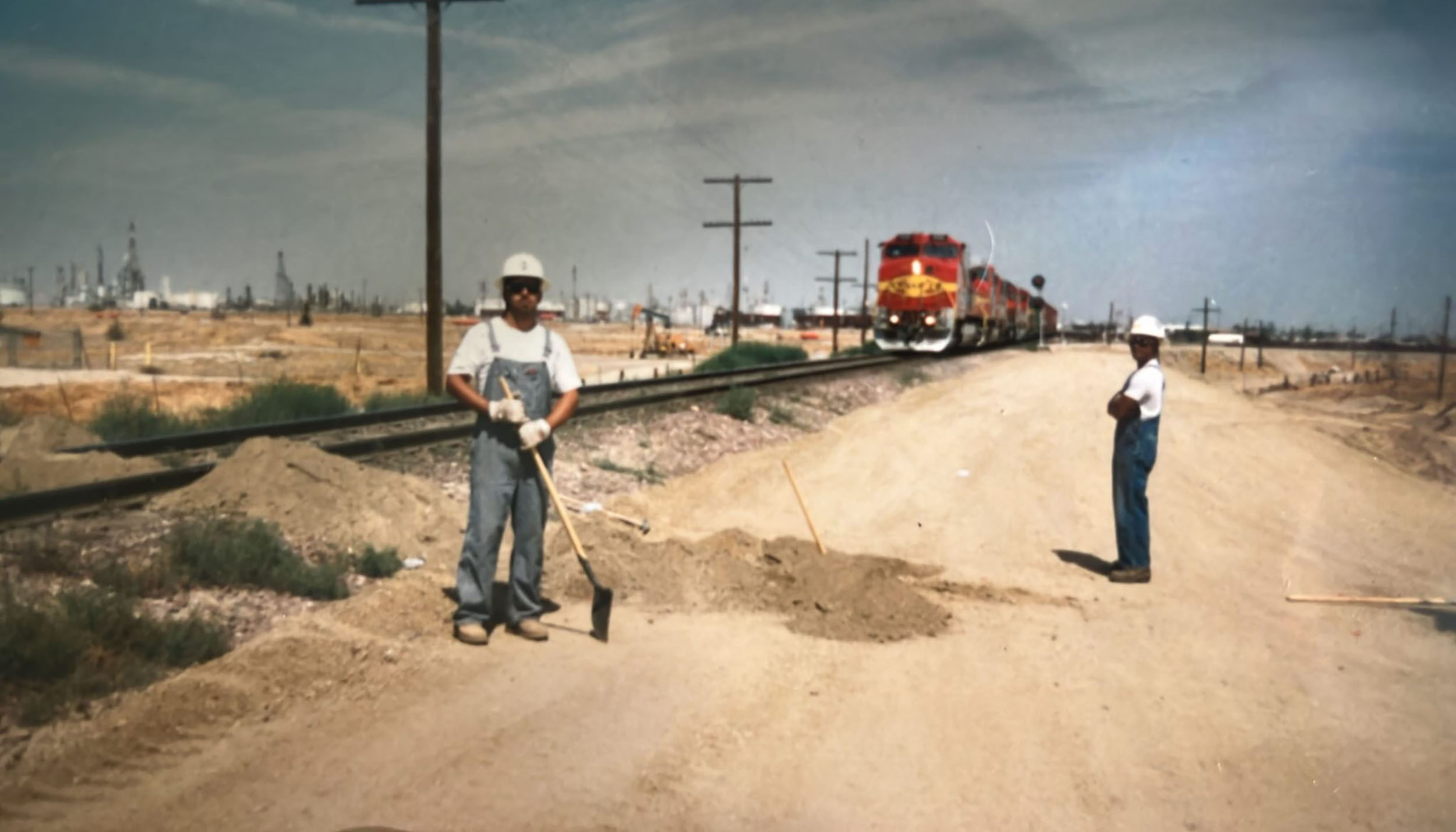 Gabriel Chavez (with shovel) early in his career  Gabriel Chavez (with shovel) early in his career