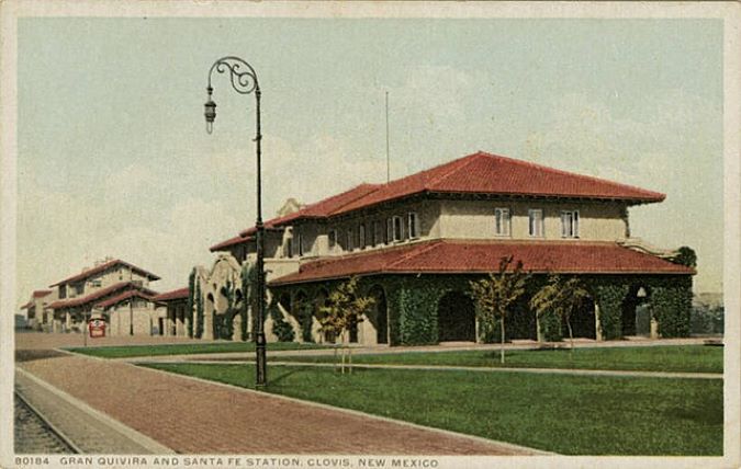 Postcard of Clovis’ Harvey House, the Gran Quivira.  Postcard of Clovis’ Harvey House, the Gran Quivira.