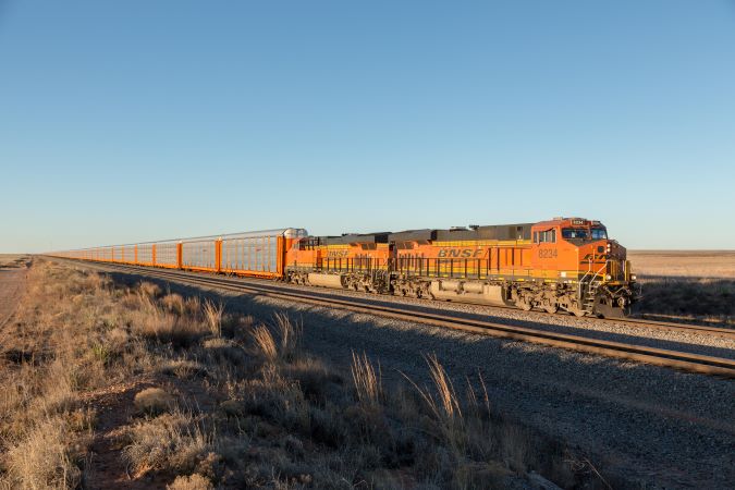 A BNSF train traversing the Clovis Subdivision.  A BNSF train traversing the Clovis Subdivision.
