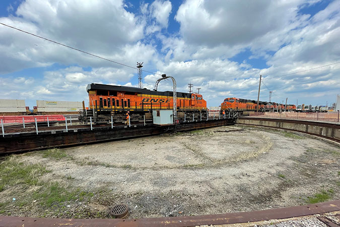 The turntable before it was removed. The turntable before it was removed.