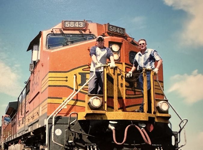 Dave Dannewitz makes a student engineer training trip with his father, Dale Dannewitz.  Dave Dannewitz makes a student engineer training trip with his father, Dale Dannewitz.