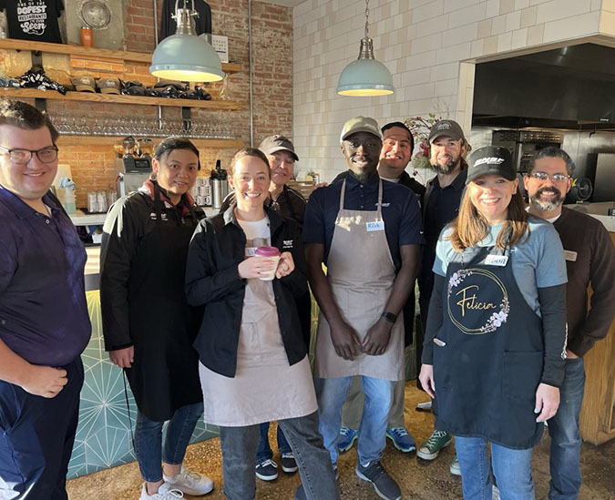 From left to right: Nathan (Taste manager), Isa Chan, Lili Kelley, Tonja Rood, Richard Olaniyi, Albert Espinoza, Lukas (Taste manager), Felicia Morgan and Miz (Taste manager).  From left to right: Nathan (Taste manager), Isa Chan, Lili Kelley, Tonja Rood, Richard Olaniyi, Albert Espinoza, Lukas (Taste manager), Felicia Morgan and Miz (Taste manager).