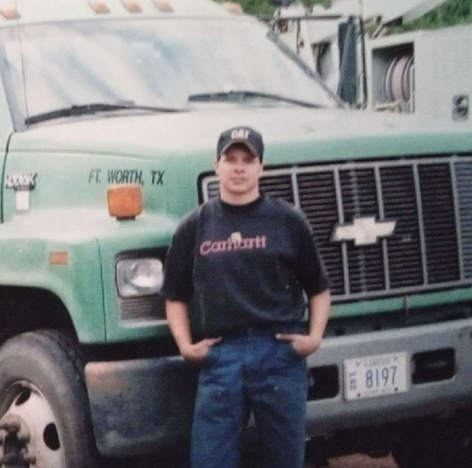 Joe Hampson in front of a BNSF vehicle Joe Hampson in front of a BNSF vehicle