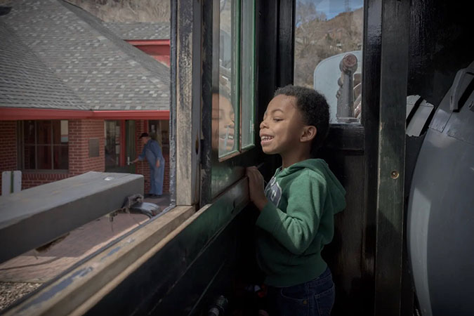 Daecian on a train at the age of 5 at the Colorado Railroad Museum  Daecian on a train at the age of 5 at the Colorado Railroad Museum
