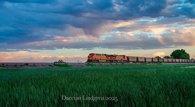 BNSF train at Barr Lake, Colorado. Photo by Daecian Lindgren.   BNSF train at Barr Lake, Colorado. Photo by Daecian Lindgren.
