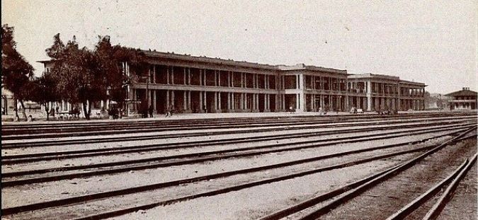 Trackside view of El Garces in 1910. Trackside view of El Garces in 1910.