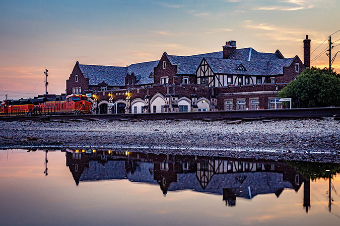 Depot reflection in Newton, Kansas. Photo by Mark Alexander.  Depot reflection in Newton, Kansas. Photo by Mark Alexander.