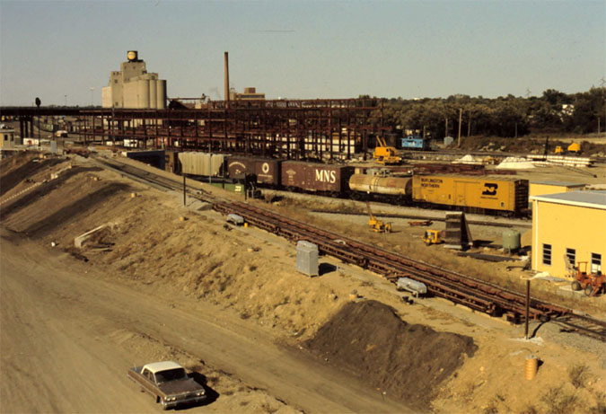 The final construction phases of the Northtown yard in 1974.  The final construction phases of the Northtown yard in 1974.
