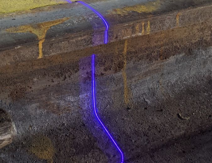 The laser from ODIN captures the profile of the rail.  The laser from ODIN captures the profile of the rail.