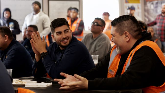 Commerce Locomotive employees prepare to receive their bell.  Commerce Locomotive employees prepare to receive their bell.