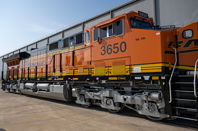 A new Tier 4 engine rolls off the production line at Wabtec’s Fort Worth, Texas plant.  A new Tier 4 engine rolls off the production line at Wabtec’s Fort Worth, Texas plant.