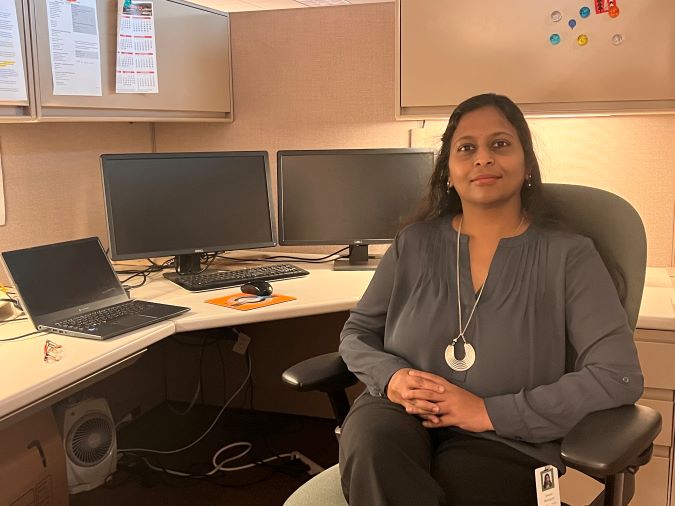 Jhansi Munagala at work in Fort Worth, Texas.  Jhansi Munagala at work in Fort Worth, Texas.