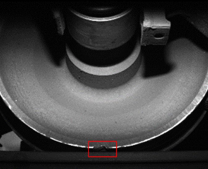 A wheel defect found by WTID  A wheel defect found by WTID