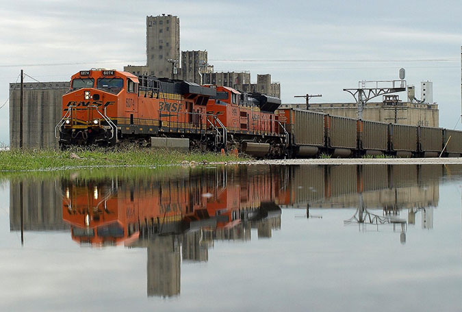One of Haubrich’s photos, showing a BNSF train in Saginaw, Texas   One of Haubrich’s photos, showing a BNSF train in Saginaw, Texas